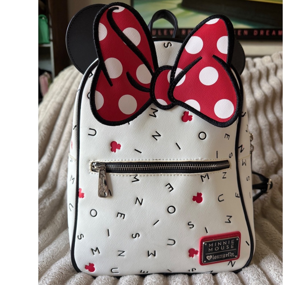 Rare Loungefly Disney Minnie Mouse Scattered Letters Mini Backpack BoxLunch HTF